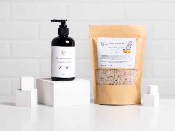 Duo-Sel de bain lavande agrumes & Bain moussant relaxant